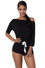 women sexy jumpsuits slash neck off shoulder rompers three quarter sleeve bodysuit casual sexy playsuit bodysuit clubwear J4U66