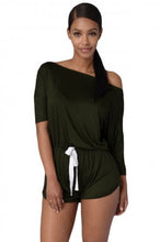 women sexy jumpsuits slash neck off shoulder rompers three quarter sleeve bodysuit casual sexy playsuit bodysuit clubwear J4U66