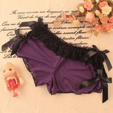 women sexy lace boxer briefs bow knot see through lingerie underwear panties knickers J4U66