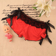 Sexy Lace Boxer Briefs Bow-knot See Through Lingerie Underwear Panties Knickers J4U66