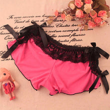 women sexy lace boxer briefs bow knot see through lingerie underwear panties knickers J4U66