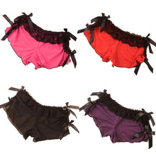 women sexy lace boxer briefs bow knot see through lingerie underwear panties knickers J4U66