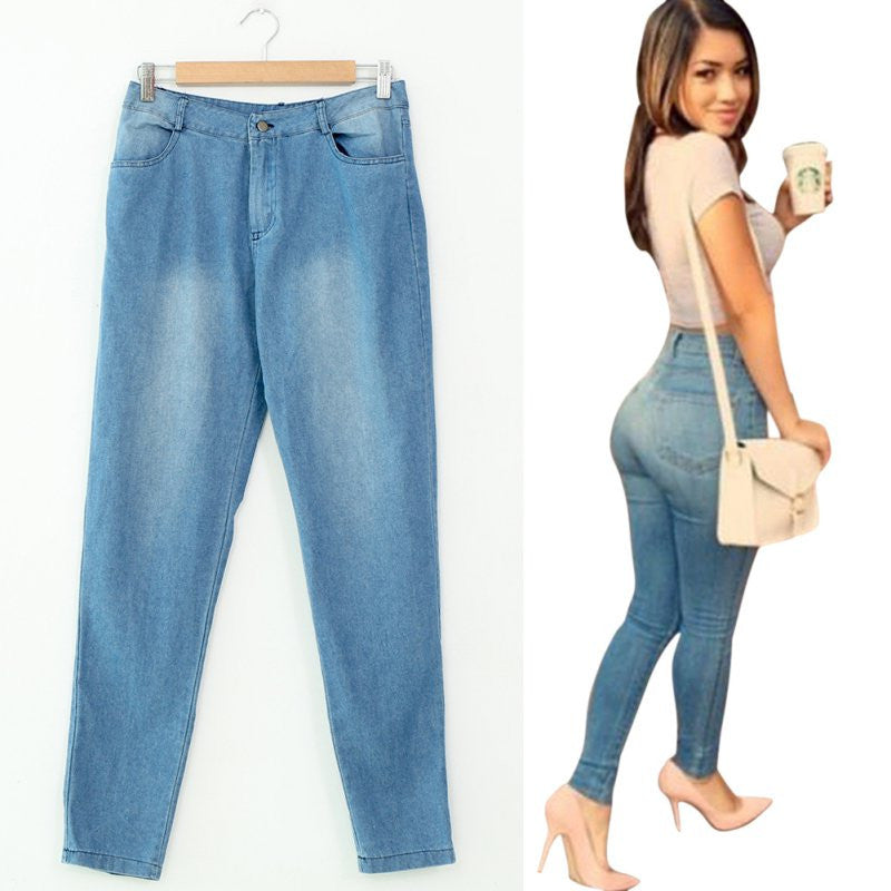 women sexy long slim pencil pants long stretch trousers demin tight legging jeans J4U66