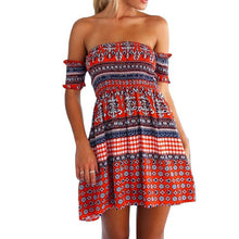 women sexy strapless mini dress off shoulder beach club print party ball J4U66