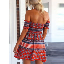 women sexy strapless mini dress off shoulder beach club print party ball J4U66
