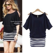 Women Sexy Striped Bodycon Casual Cocktail Party Mini Dress Dresses  J4U66