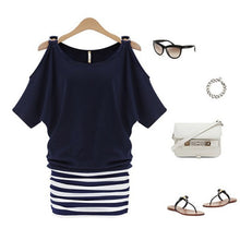 Women Sexy Striped Bodycon Casual Cocktail Party Mini Dress Dresses  J4U66