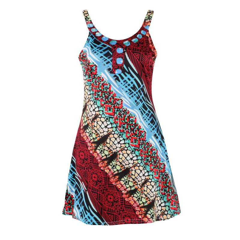 Women Sexy Beach Dresses Casual Sleeveless Tank Push Up Evening Party Short A Line Dress J4U66