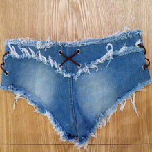Sexy jeans denim shorts cotton lace-up Sexy super Hole Button short pants Skinny super short jeans J4U66