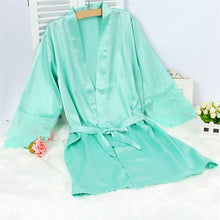 Silk Satin Robes Sexy Kimono Nightwear With Belt Sleepwear Pajama Bath Robe Nightgown J4U66