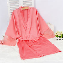 Silk Satin Robes Sexy Kimono Nightwear With Belt Sleepwear Pajama Bath Robe Nightgown J4U66