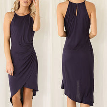 Women Sling Bodycon Dress Casual O-Neck Clothing Sexy Solid Tank Dresses J4U66