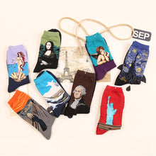 Women Socks Van ogh Mural Art Harajuku Street Graffiti Lovely Cotton Socks 19 Patterns  J4U66