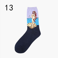 Women Socks Van ogh Mural Art Harajuku Street Graffiti Lovely Cotton Socks 19 Patterns  J4U66