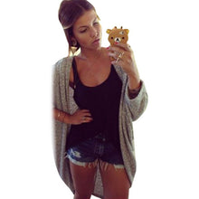 women soft casual oversized bat sleeve sweatercoat polyamide cardigan jacket J4U66