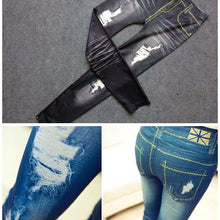 Stretchy Skinny Jeggings Vintage Distressed Tights Denim Jeans Slim Pants J4U66