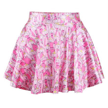 3D Printed Short Mini High Waist Skirt Flared Pleated Skirts Womens 18 Colors 1PY J4U66