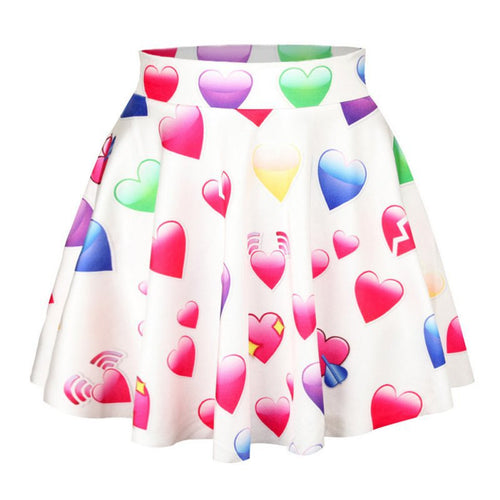 3D Printed Short Mini High Waist Skirt Flared Pleated Skirts Womens 18 Colors 1PY J4U66