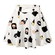 3D Printed Short Mini High Waist Skirt Flared Pleated Skirts Womens 18 Colors 1PY J4U66