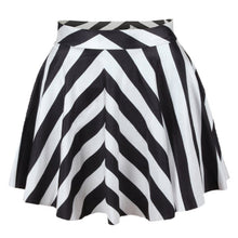 women 3d printed short mini high waist skirt flared pleated skirts womens J4U66