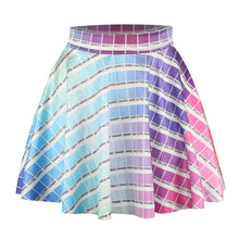 3D Printed Short Mini High Waist Skirt Flared Pleated Skirts Womens 18 Colors 1PY J4U66