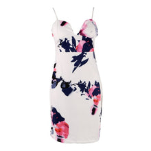 Bandage Bodycon Sleeveless Deep V Neck Dresses Floral Print Chinese Style Sexy Evening Party Dress LE3 J4U66