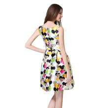 women dress sweetheart print o neck sleeveless sexy dress back zipper lining a line elegant dress J4U66
