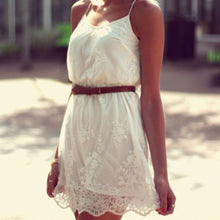 Women Dress White Lace Sleeveless Casual Mini Dress J4U66