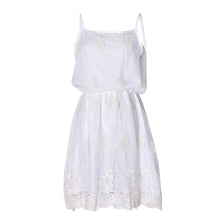 Women Dress White Lace Sleeveless Casual Mini Dress J4U66