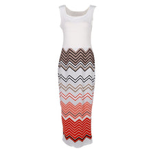 Women Long Dress BOHO Party Dress Beach Dress Lady Striped Maxi Sundress J4U66