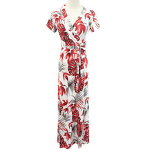 Women Sexy Casual Dress Boho Long Maxi Party Cocktail Beach Dress Short Sleeve Sundress With Belt  J4U66