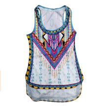 Women Sexy Sleeveless Ethnic Printed Vest Tops&Tees Boho Blouse Casual Tanks&Camis Shirts Loose Casual Blouse Tops Blusas J4U66