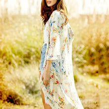 Women Shirt Chiffon Kimono Cardigan Floral Printed Shawl Blouse Tops J4U66
