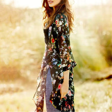 Women Shirt Chiffon Kimono Cardigan Floral Printed Shawl Blouse Tops J4U66