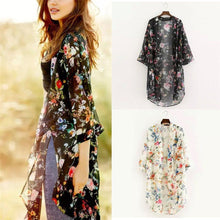Women Shirt Chiffon Kimono Cardigan Floral Printed Shawl Blouse Tops J4U66