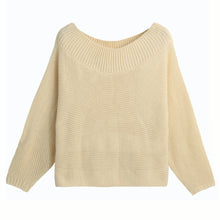 women sweaters and pullovers knitted solid long batwing sleeve loose warm pullover tops knitwear beige pull femme J4U66