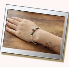 Tibetan Ceramics Silver Plated Handmade Vintage Chain Bracelet Beads J4U66