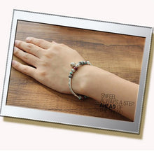 women tibetan ceramics silver plated handmade vintage chain bracelet beads J4U66