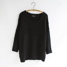 Women Warm Casual Round Neck Long Sleeve Knitted Sweater Loose Knitwear Pullovers J4U66
