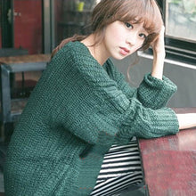 Women Warm Casual Round Neck Long Sleeve Knitted Sweater Loose Knitwear Pullovers J4U66