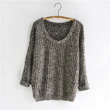 Women Warm Casual Round Neck Long Sleeve Knitted Sweater Loose Knitwear Pullovers J4U66