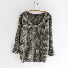 Women Warm Casual Round Neck Long Sleeve Knitted Sweater Loose Knitwear Pullovers J4U66