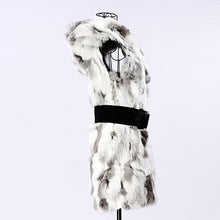 Warm Hooded Gilet Long Slim Vest Faux Rabbit Fur Waistcoat Jacket CoatJFY66