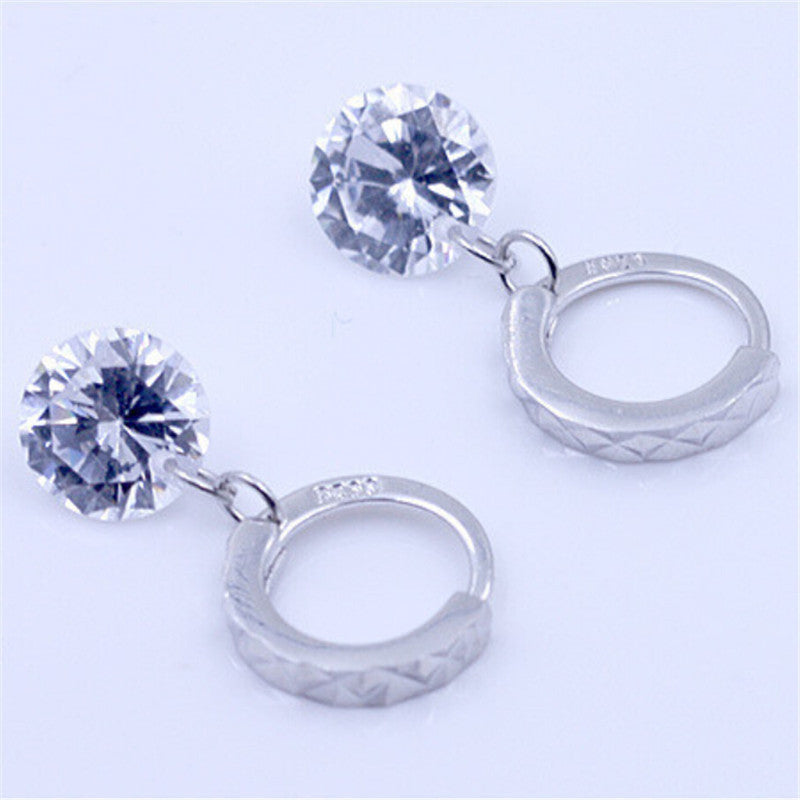 Women Water drop teardrop Earring Crystal zircon eardrop ear pendant gift long imitation diamond Stud Earrings J4U66