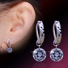 Women Water drop teardrop Earring Crystal zircon eardrop ear pendant gift long imitation diamond Stud Earrings J4U66