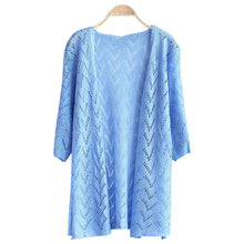 women wave stripe casual long sleeve cardigan knitted sweatercoat outwear J4U66