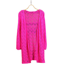 women wave stripe casual long sleeve cardigan knitted sweatercoat outwear J4U66
