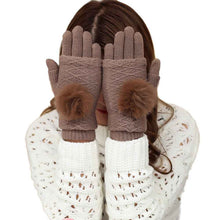 Women Multi-function Knitted Screen Glove-Novelty Gloves Soft Warm Mitten lady's half covered Valentine's Day Gift J4U66