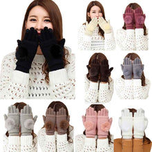 Women Multi-function Knitted Screen Glove-Novelty Gloves Soft Warm Mitten lady's half covered Valentine's Day Gift J4U66