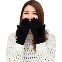 Women Multi-function Knitted Screen Glove-Novelty Gloves Soft Warm Mitten lady's half covered Valentine's Day Gift J4U66